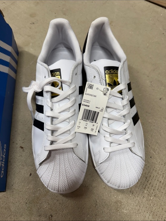 adidas Other - adidas White Sneakers with Black 3-Stripes and Gold Tongue Logo